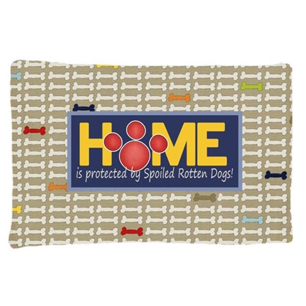 Carolines Treasures Carolines Treasures SB3053PILLOWCASE Home Is Protected By Spoiled Rotten Dogs Moisture Wicking Fabric Standard Pillowcase SB3053PILLOWCASE - main